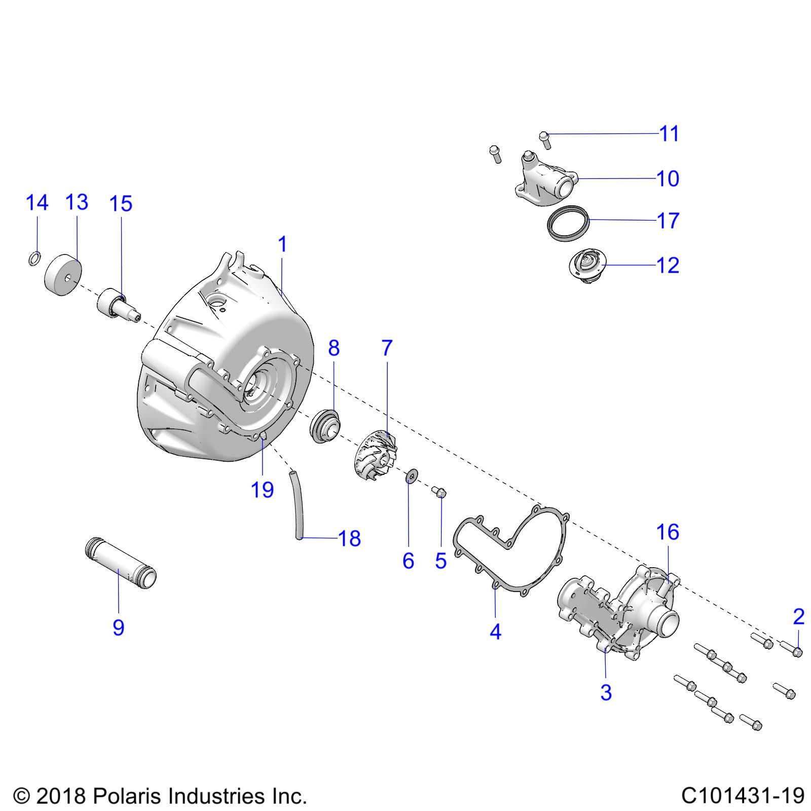 ENGINE, COOLING SYSTEM and WATER PUMP - A20SGE95AK (C101431-19)