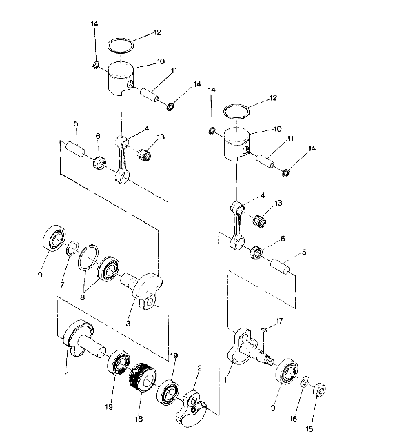 PISTON AND CRANKSHAFT Sprint E/S (4915431543025A)