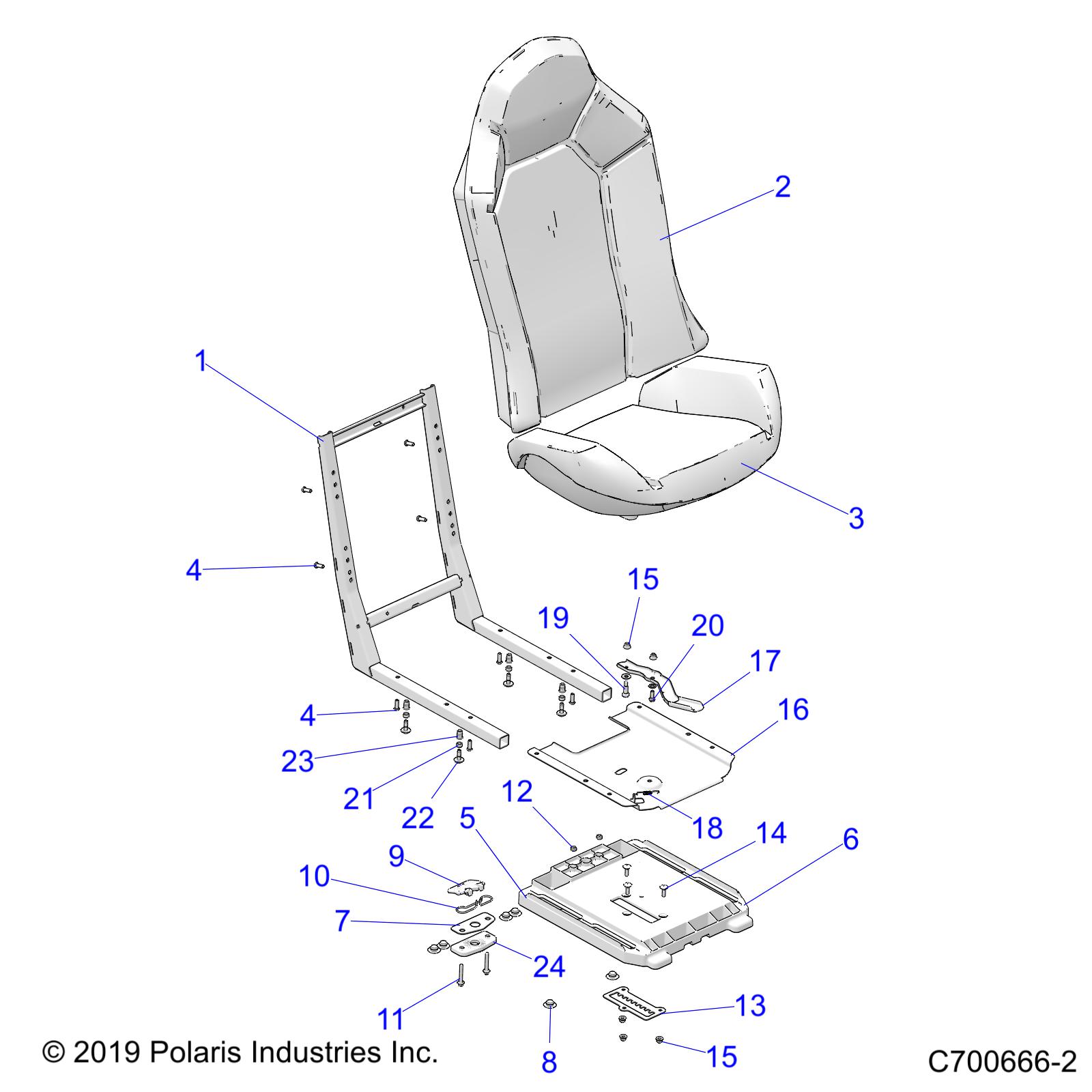 BODY, SEAT ASM. AND SLIDER - Z20S1E99NG (C700666-2)