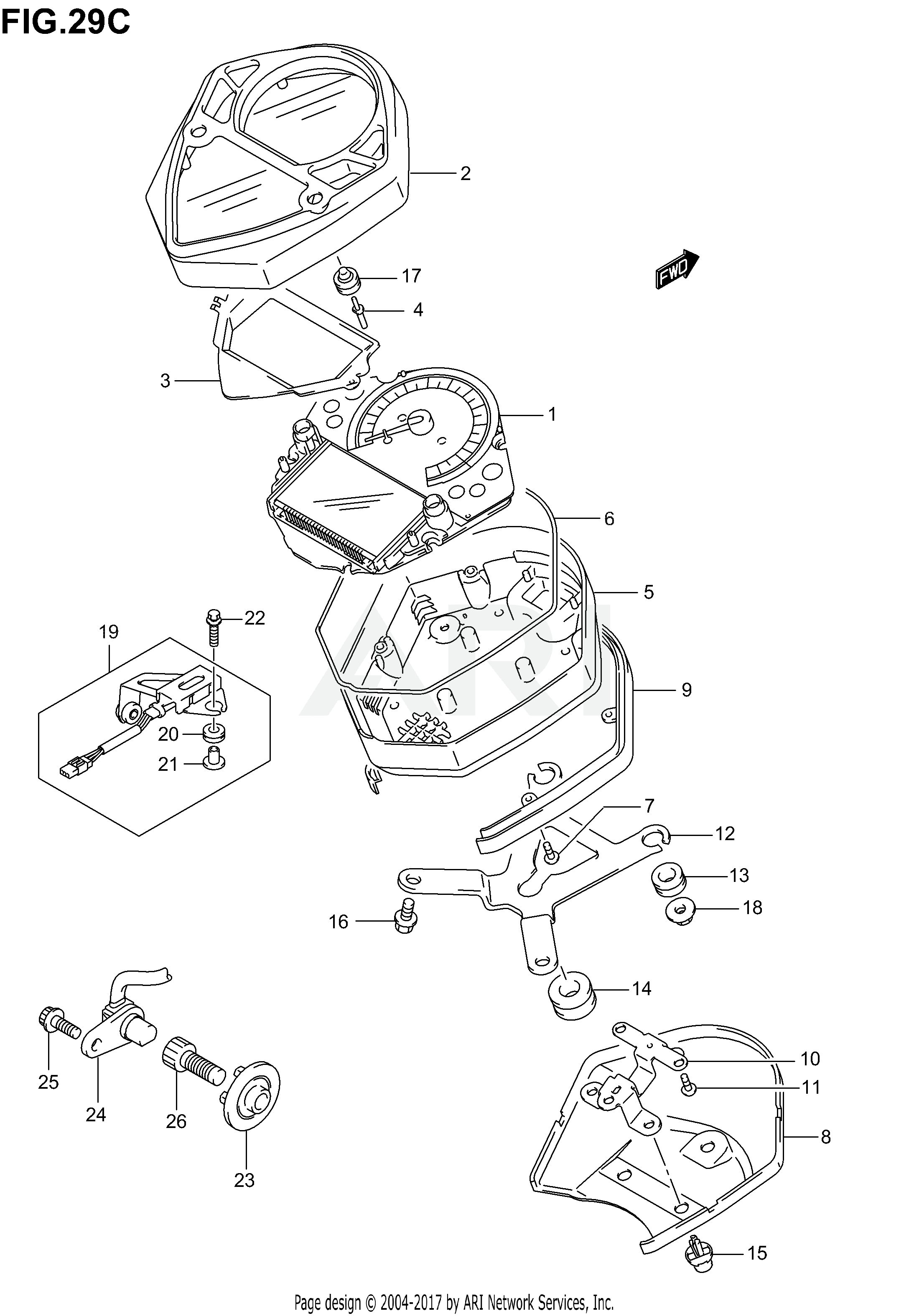 SPEEDOMETER (SV1000K5) NOT FOR U.S. MARKET