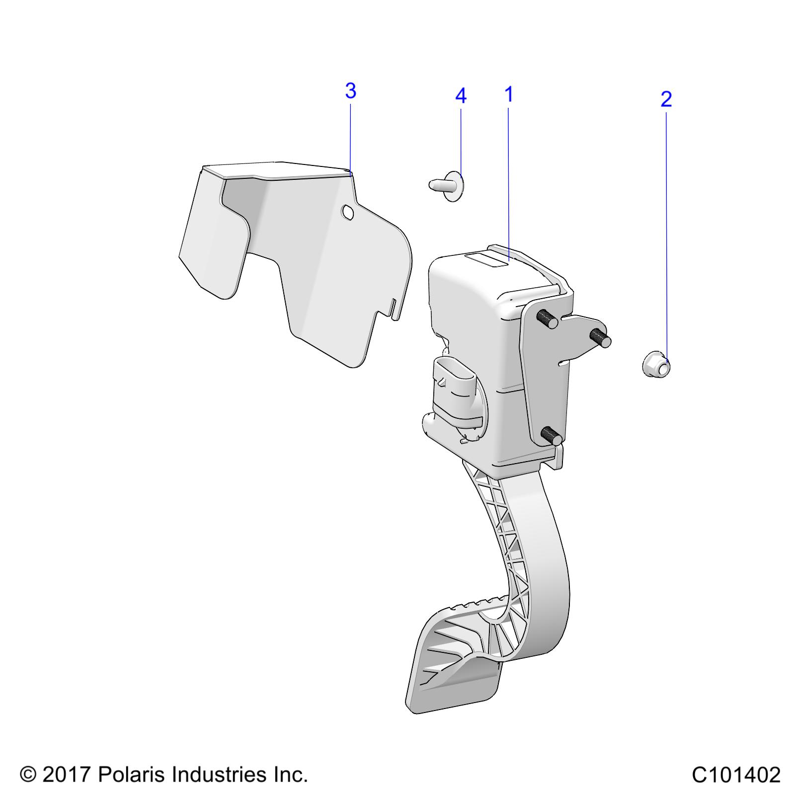 ENGINE, THROTTLE PEDAL AND MOUNT - A18HZA15B4 (C101402)