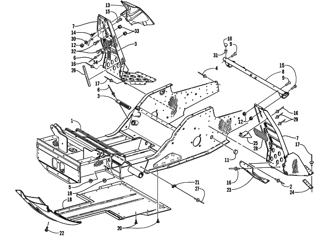 FRONT FRAME AND FOOTREST ASSEMBLY