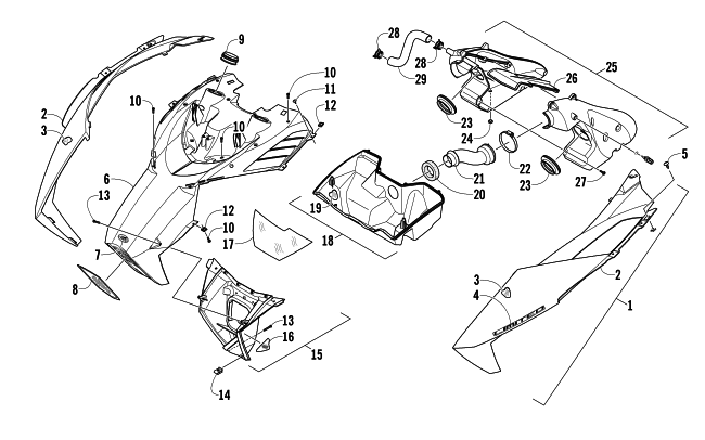 HOOD AND AIR INTAKE ASSEMBLY
