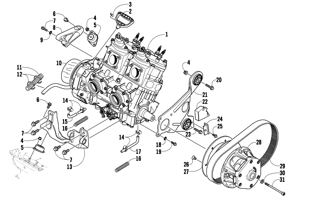 ENGINE AND RELATED PARTS