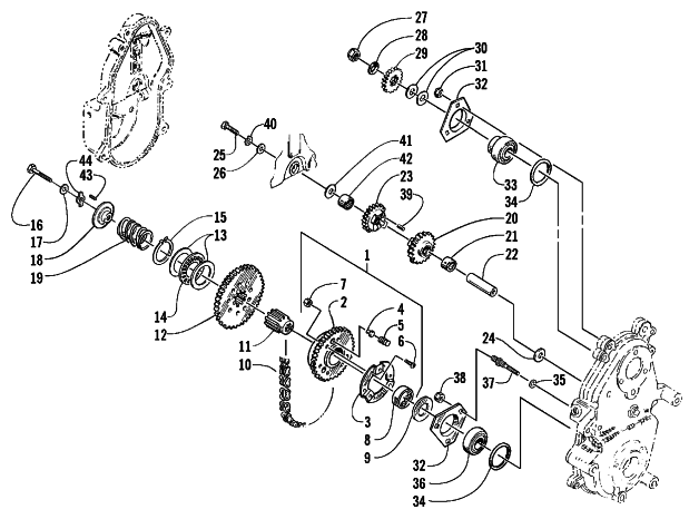 DRIVE/REVERSE DROPCASE ASSEMBLY