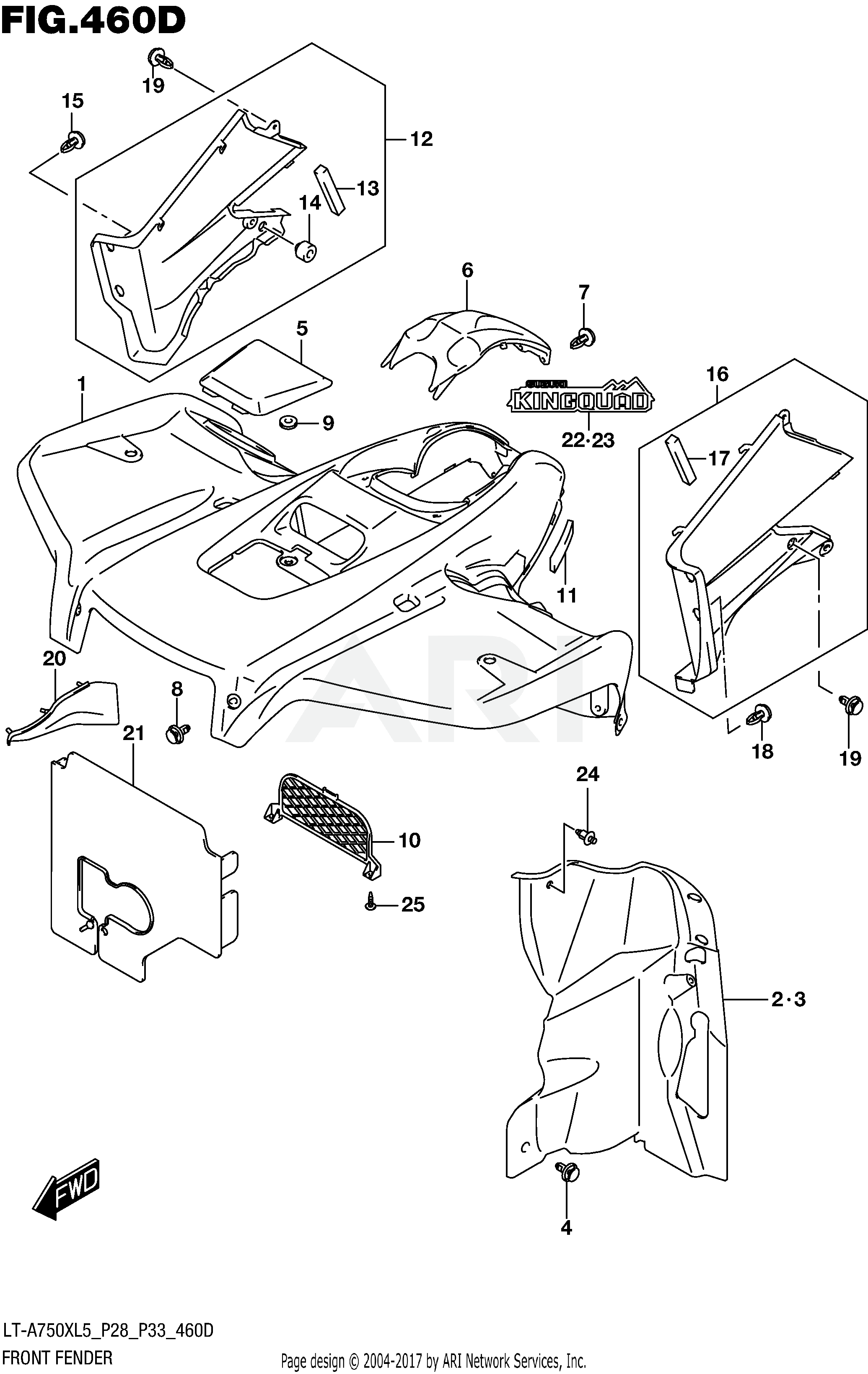 FRONT FENDER (LT-A750XZL5 P33)