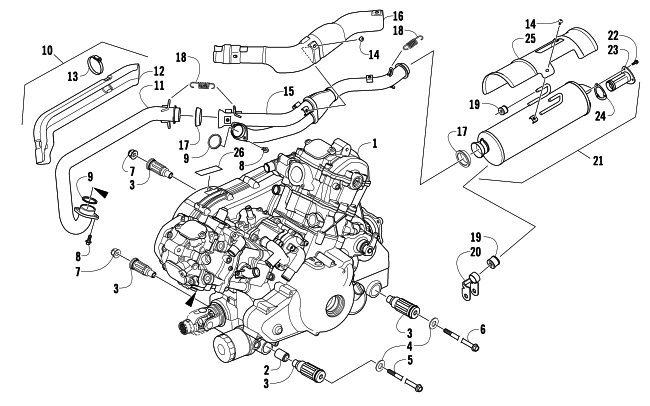 ENGINE AND EXHAUST