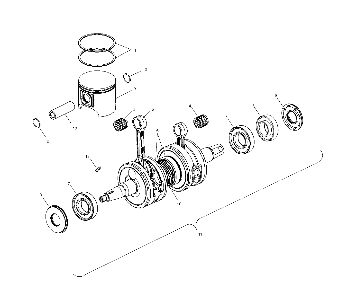 PISTON and CRANKSHAFT - S03ND5CS (4977947794C12)