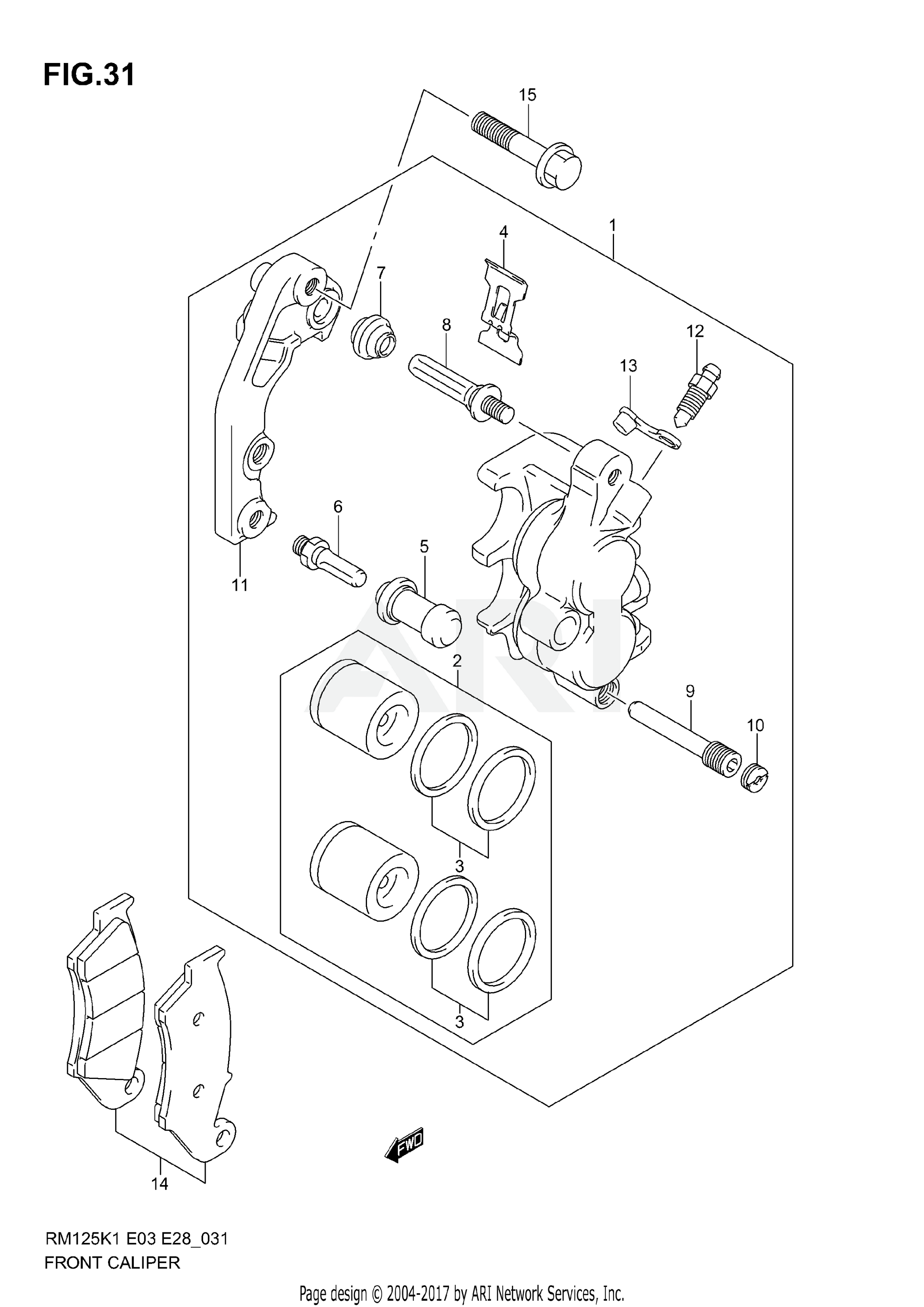 FRONT CALIPER (MODEL K1/K2/K3/K4)