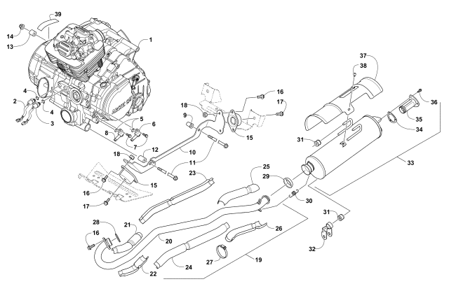 ENGINE AND EXHAUST