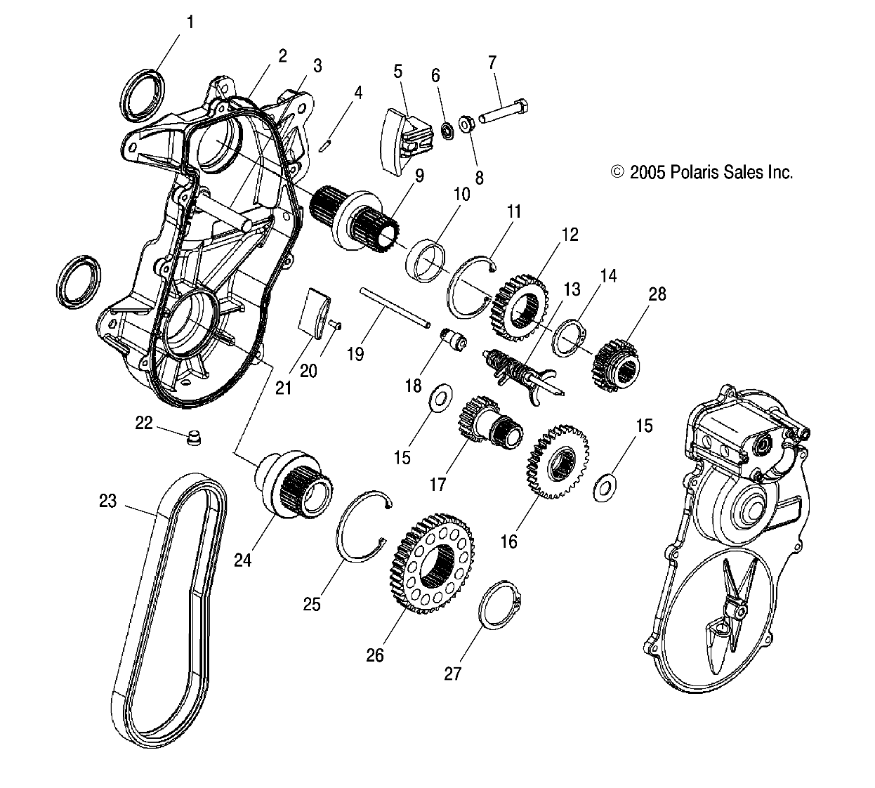 DRIVE TRAIN, GEARCASE ASM. - S08PY7FS/FE (49SNOWGEARCASE07FST)