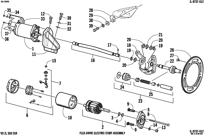 FLEX-DRIVE STARTER MOTOR ASSEMBLY (ESR)