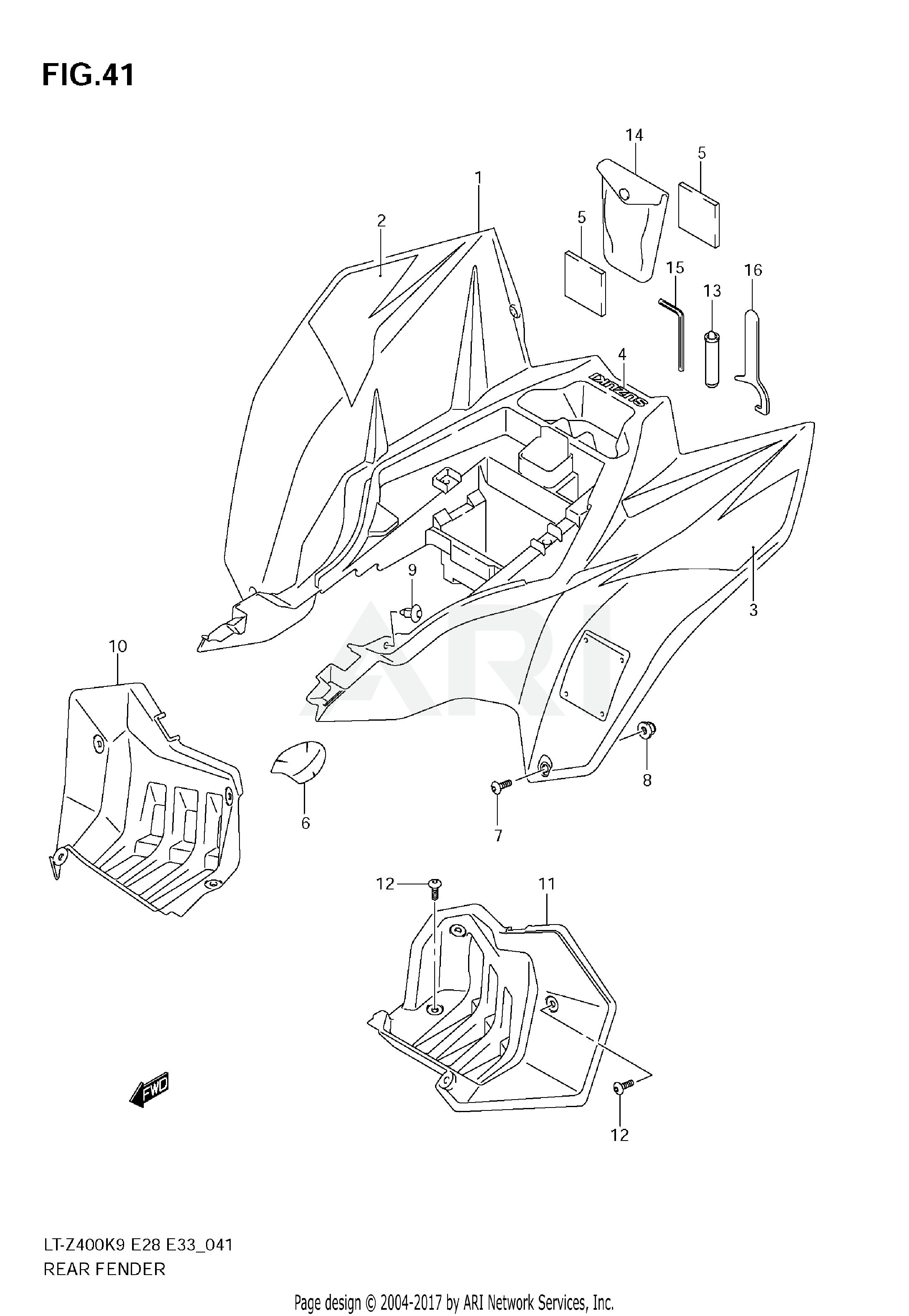 REAR FENDER (LT-Z400)