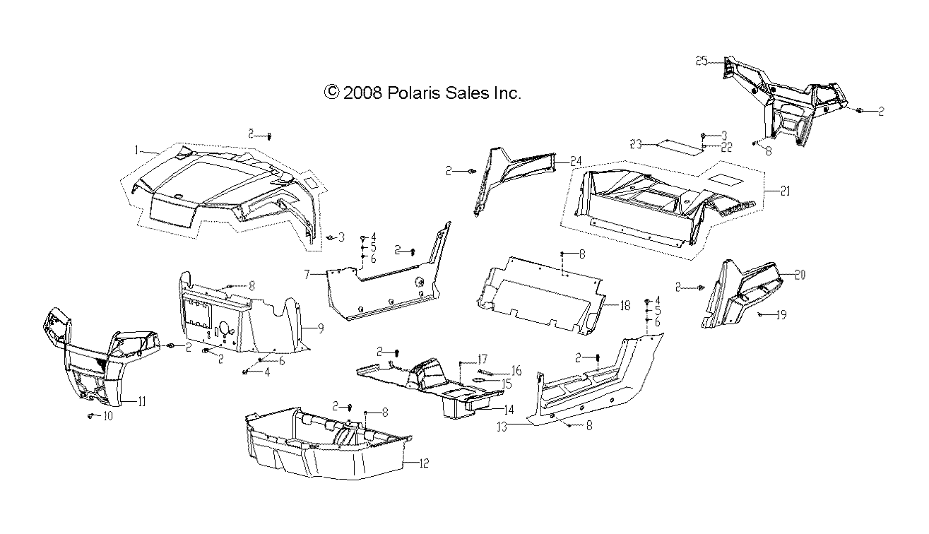 BODY, HOOD, BUMPERS, PANELS, FLOOR and RACK - R15YAV17AA/AF/BA/BF (49RGRMOLDINGS09RZR170)