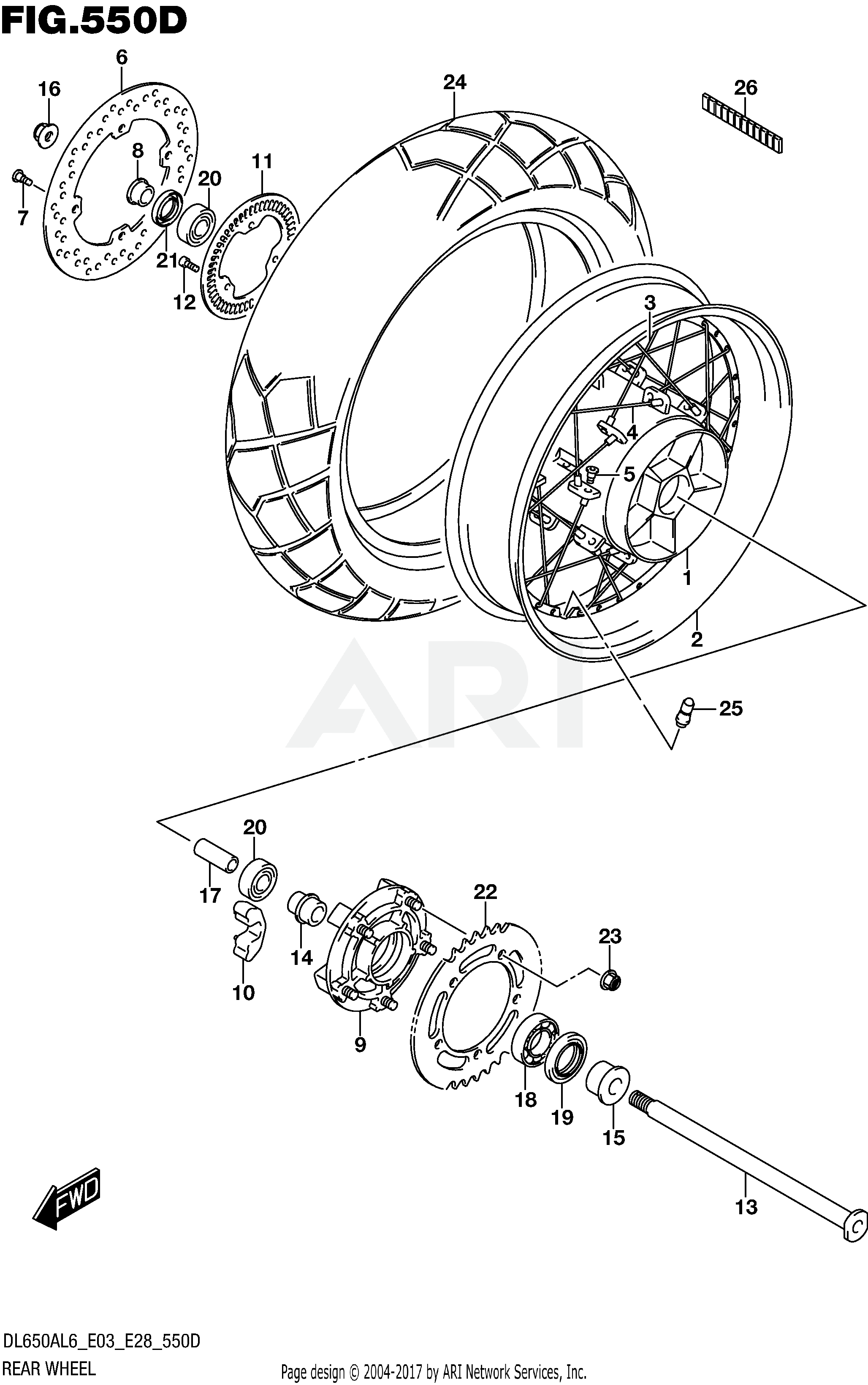 REAR WHEEL (DL650XAL6 E28)