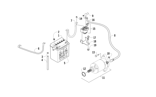 BATTERY AND STARTER ASSEMBLY