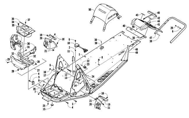 CHASSIS, REAR BUMPER, AND SNOWFLAP ASSEMBLY