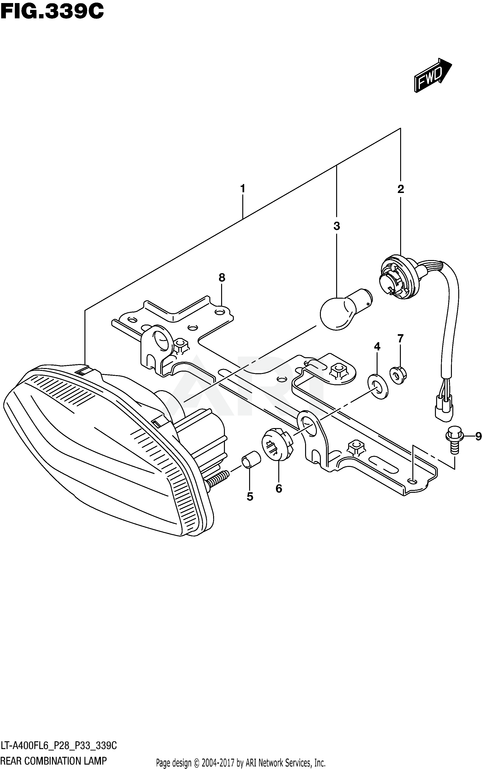 REAR COMBINATION LAMP (LT-A400FZL6 P33)