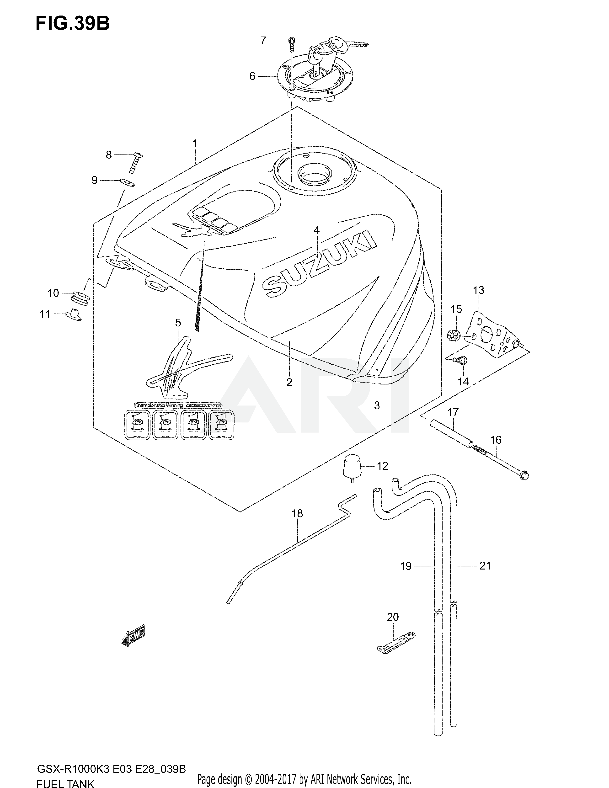 FUEL TANK (GSX-R1000ZK4 E3,E33)