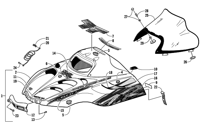 HOOD AND WINDSHIELD ASSEMBLY (CC International)