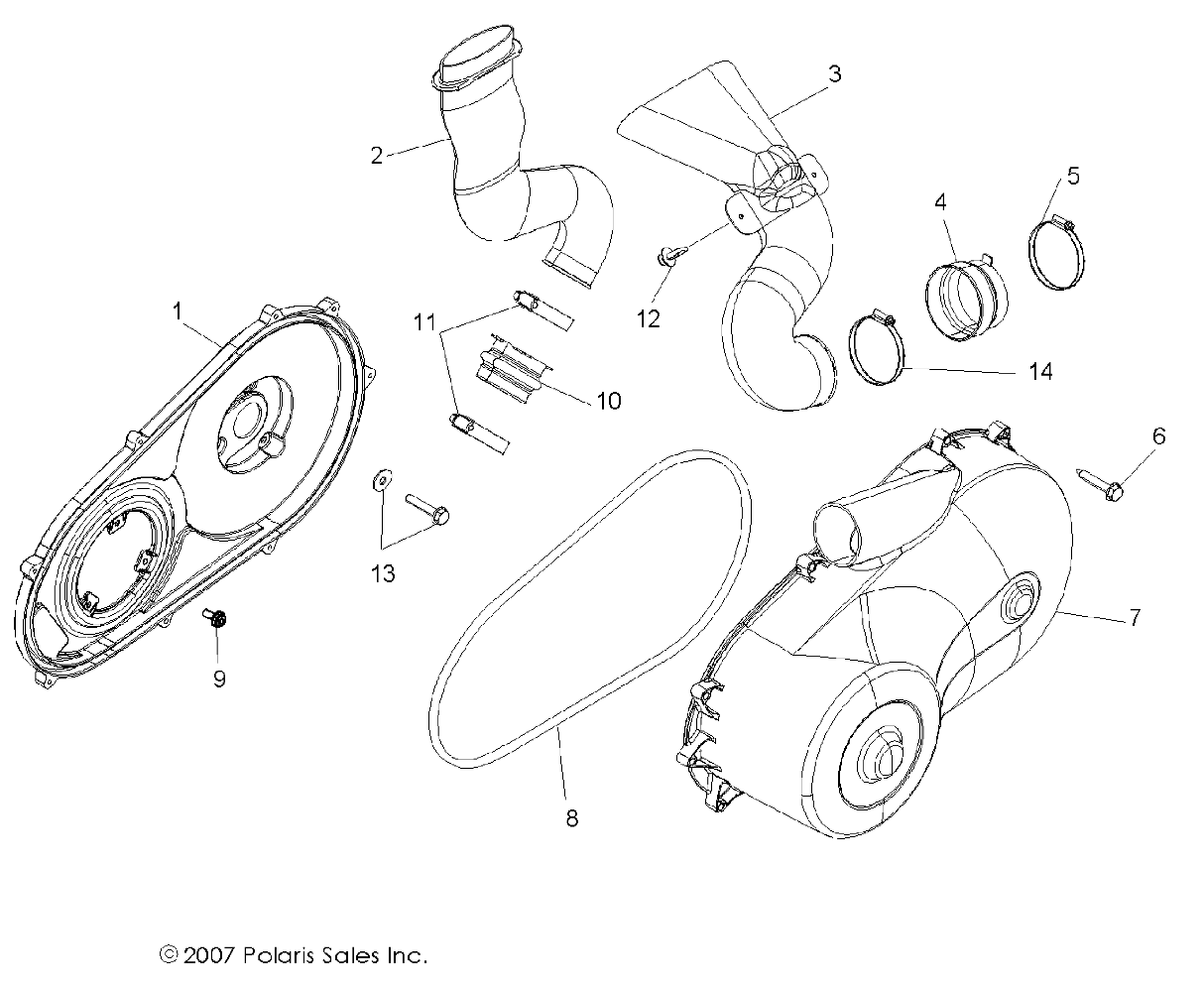 DRIVE TRAIN, CLUTCH COVER and DUCTING - R09VH76 ALL OPTIONS (49RGRCLUTCHCVR08VISTA)