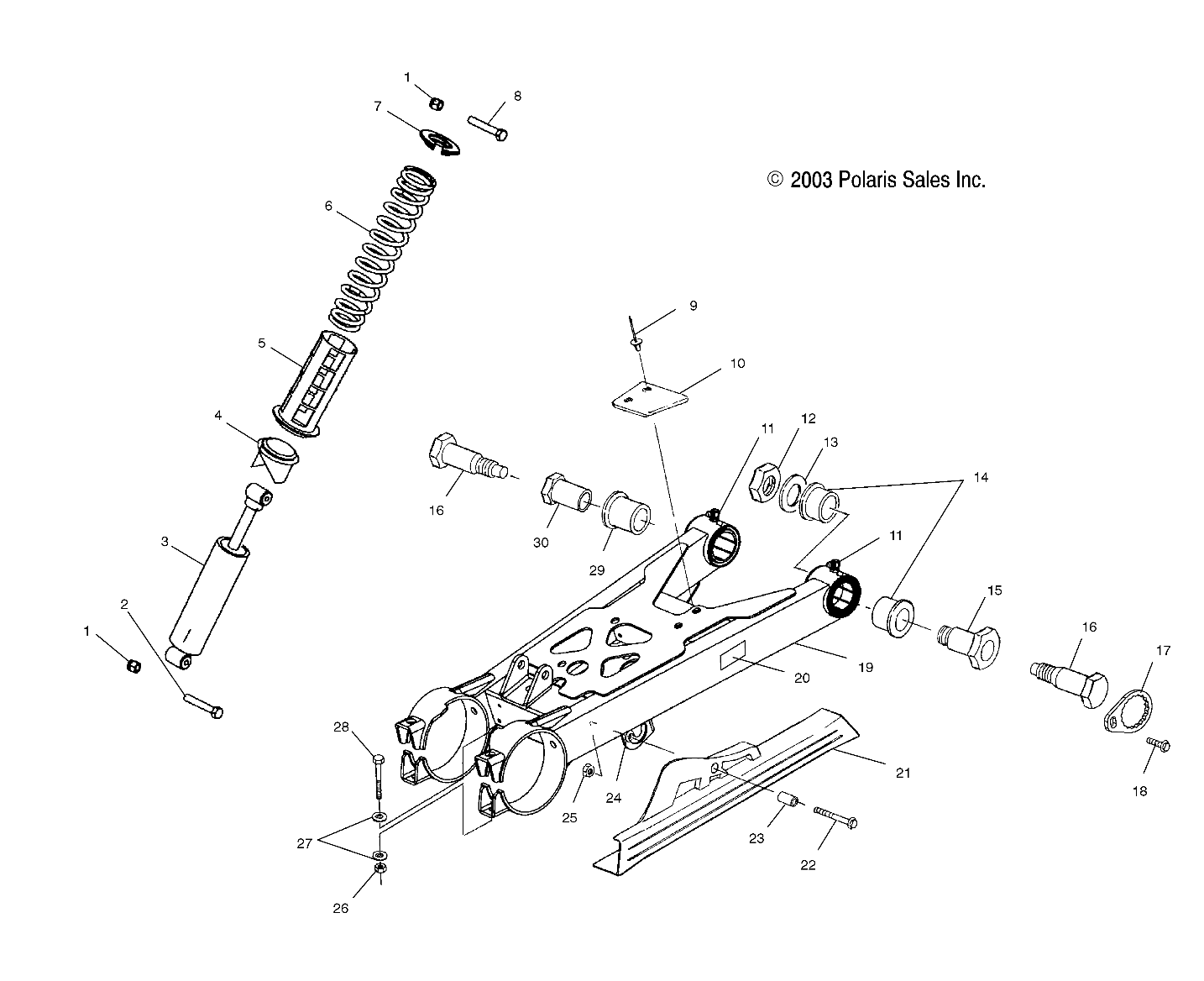 SWING ARM/SHOCK MOUNTING - A04BA25CA/CB (4986208620B07)