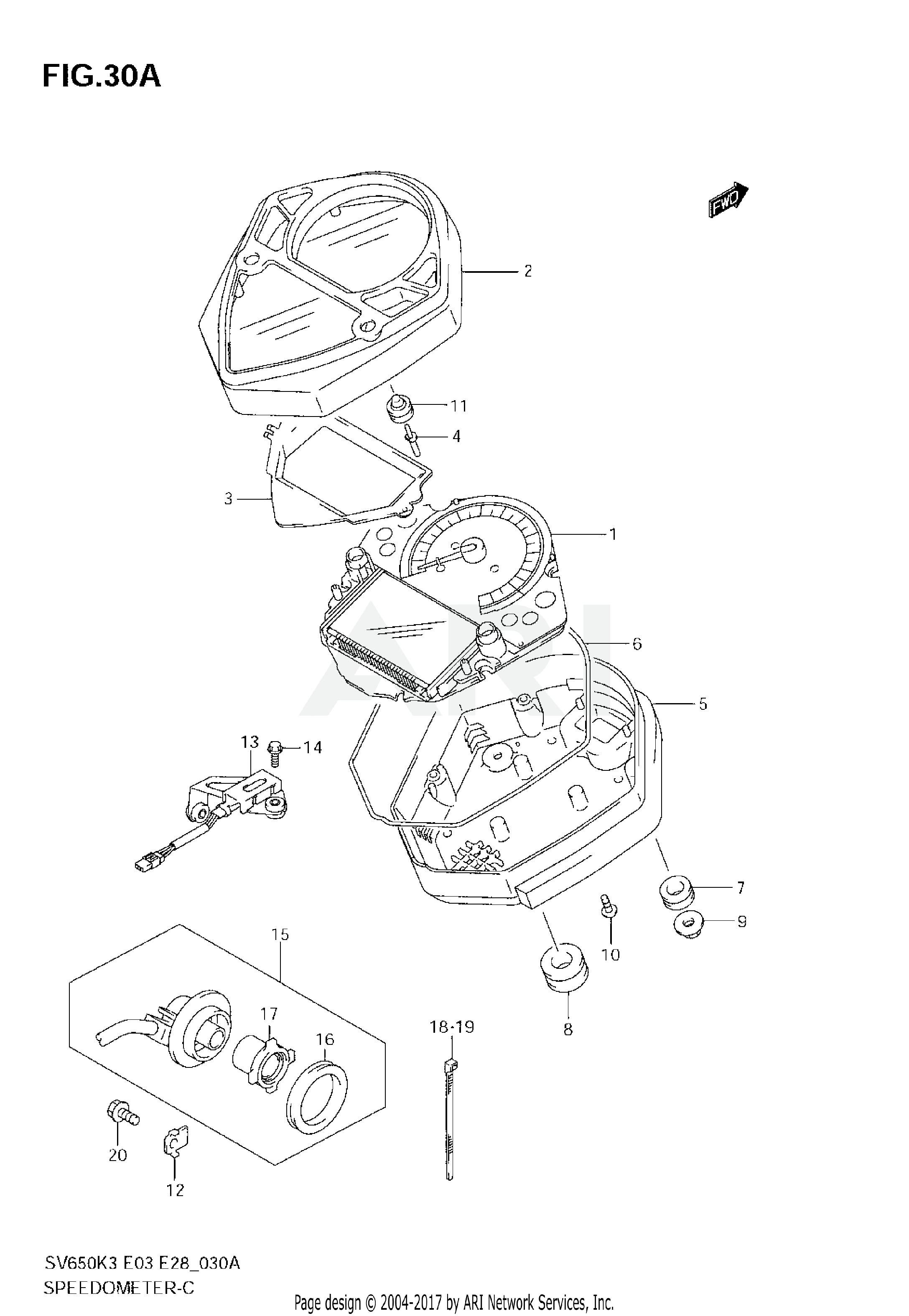 SPEEDOMETER (SV650SK5/SK6/SK7)