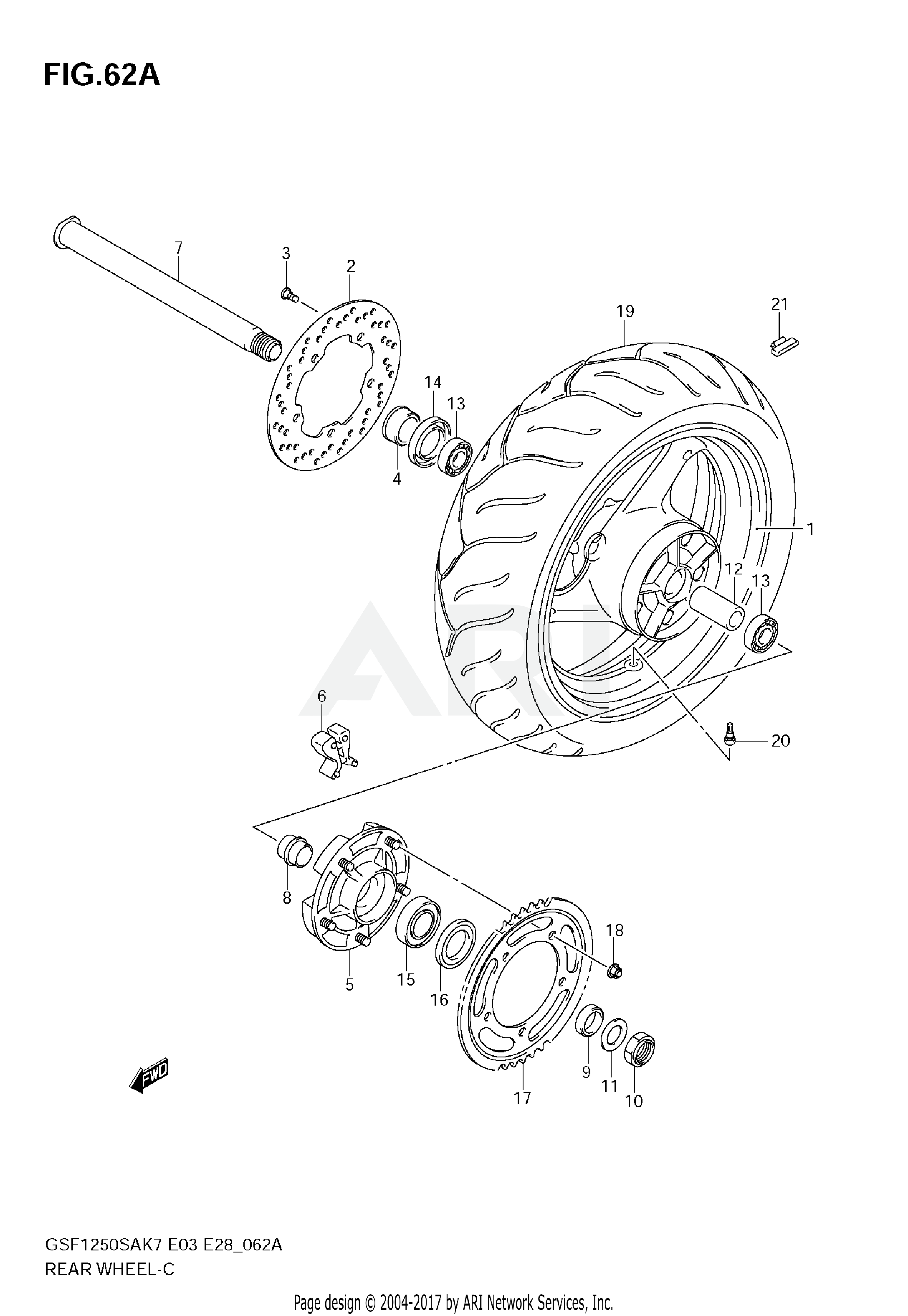 REAR WHEEL (GSF1250SK7/SK8/SK9)