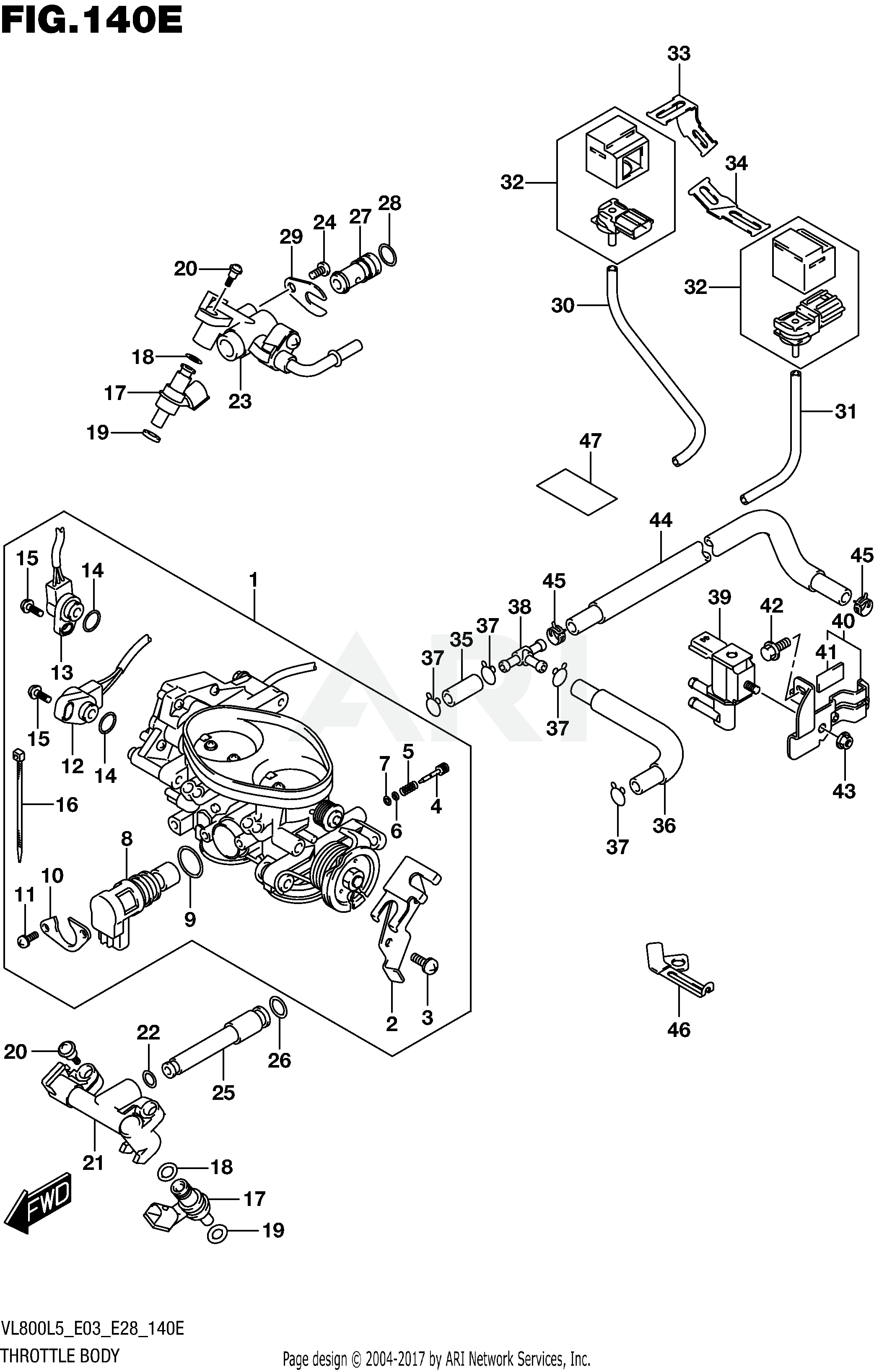 THROTTLE BODY (VL800TL5 E33)