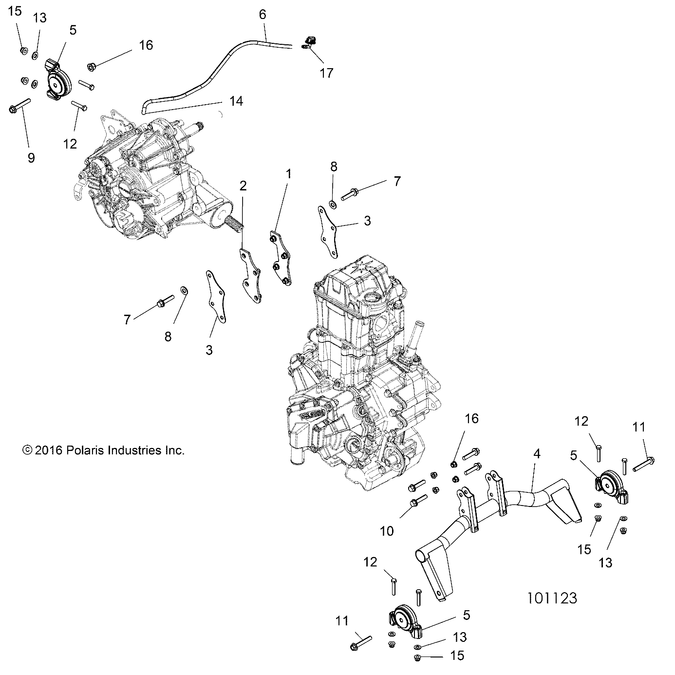 ENGINE, ENGINE and TRANSMISSION MOUNTING - A18DAA50B7 (101123)