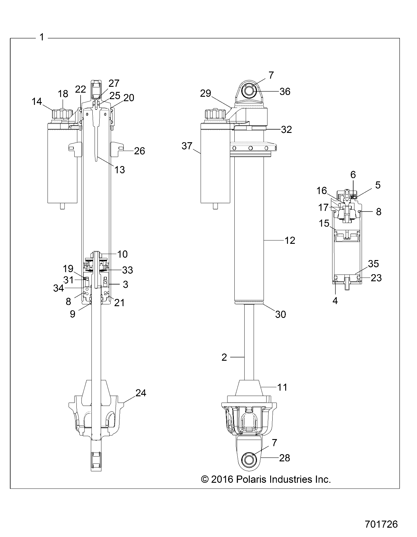 SUSPENSION, FRONT SHOCK INTERNALS - Z17VDE99NM (701726)