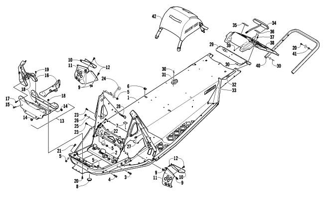 CHASSIS, REAR BUMPER, AND SNOWFLAP ASSEMBLY