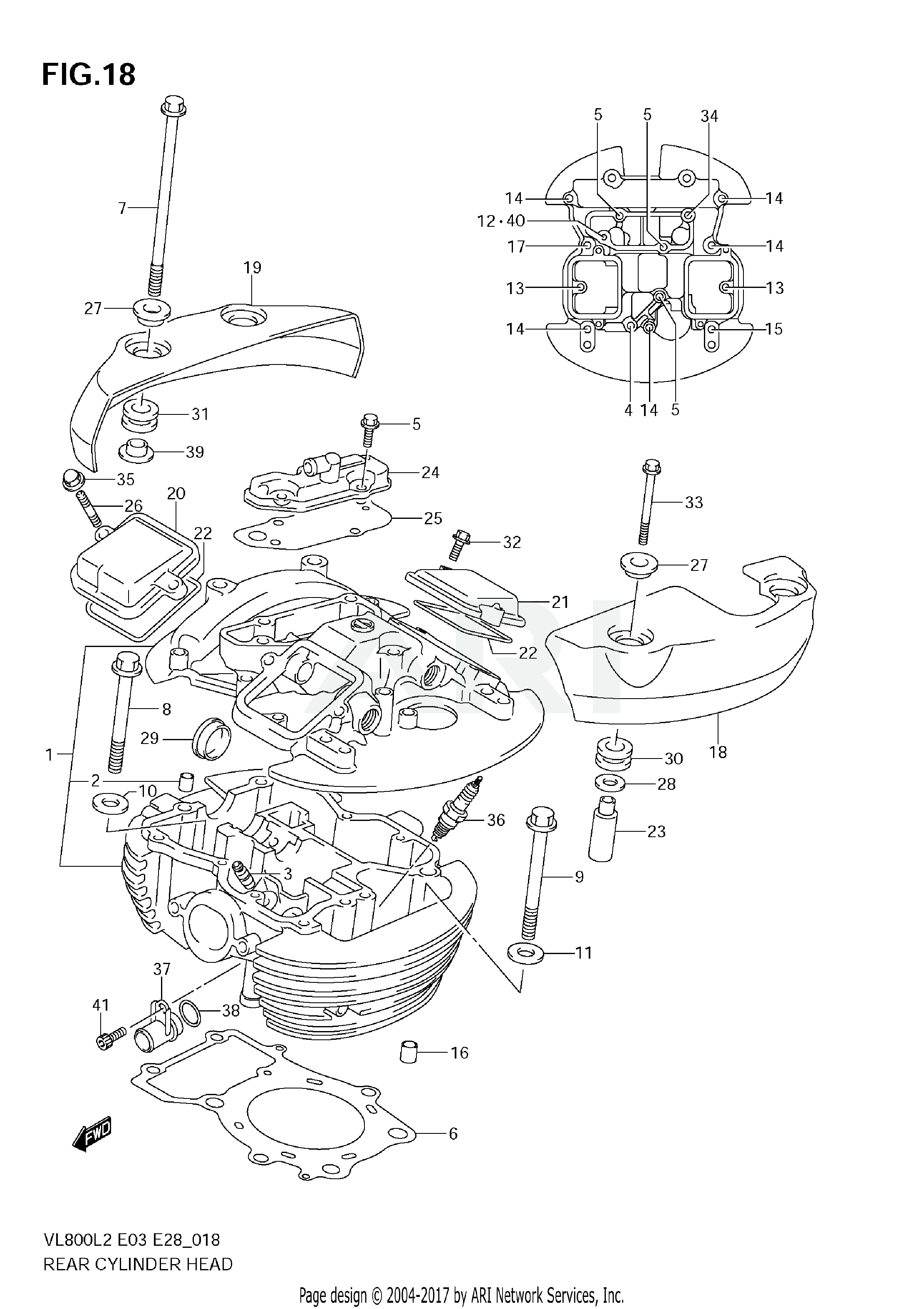 REAR CYLINDER HEAD (VL800T  E28)