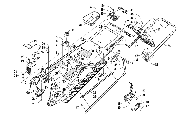 TUNNEL, REAR BUMPER, AND SNOWFLAP ASSEMBLY