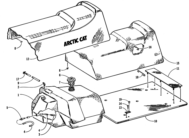 GAS TANK AND SEAT ASSEMBLIES