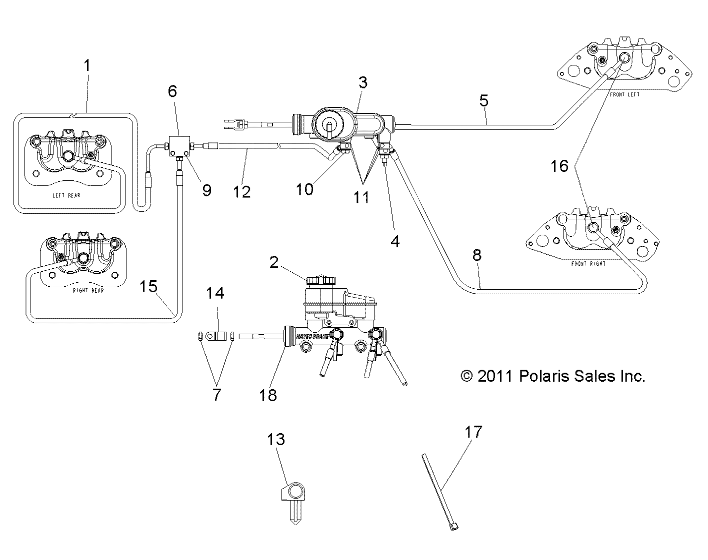 BRAKES, LINES and MASTER CYLINDER - R14HR76AA/AJ (49RGRBRAKELINES126X6)