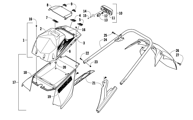 REAR BUMPER, STORAGE BOX, AND TAILLIGHT ASSEMBLY