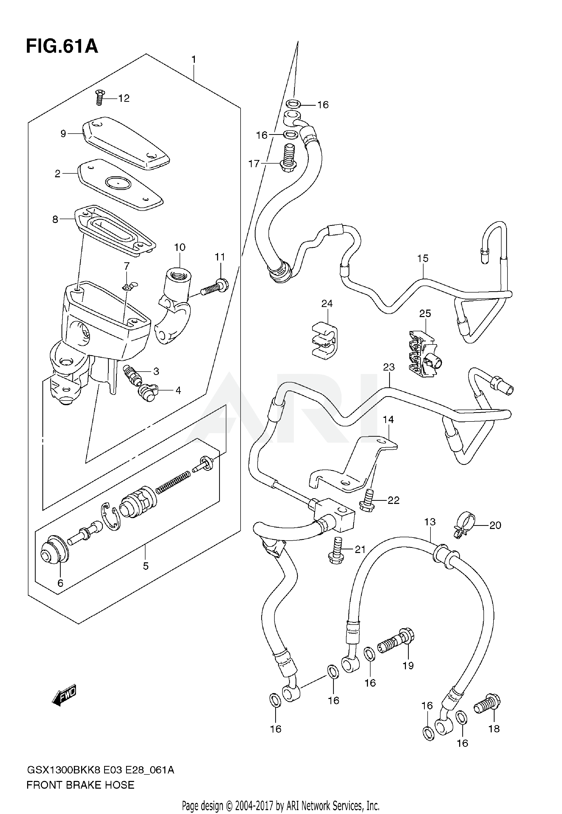 FRONT BRAKE HOSE (GSX1300BKAK8/AK9)