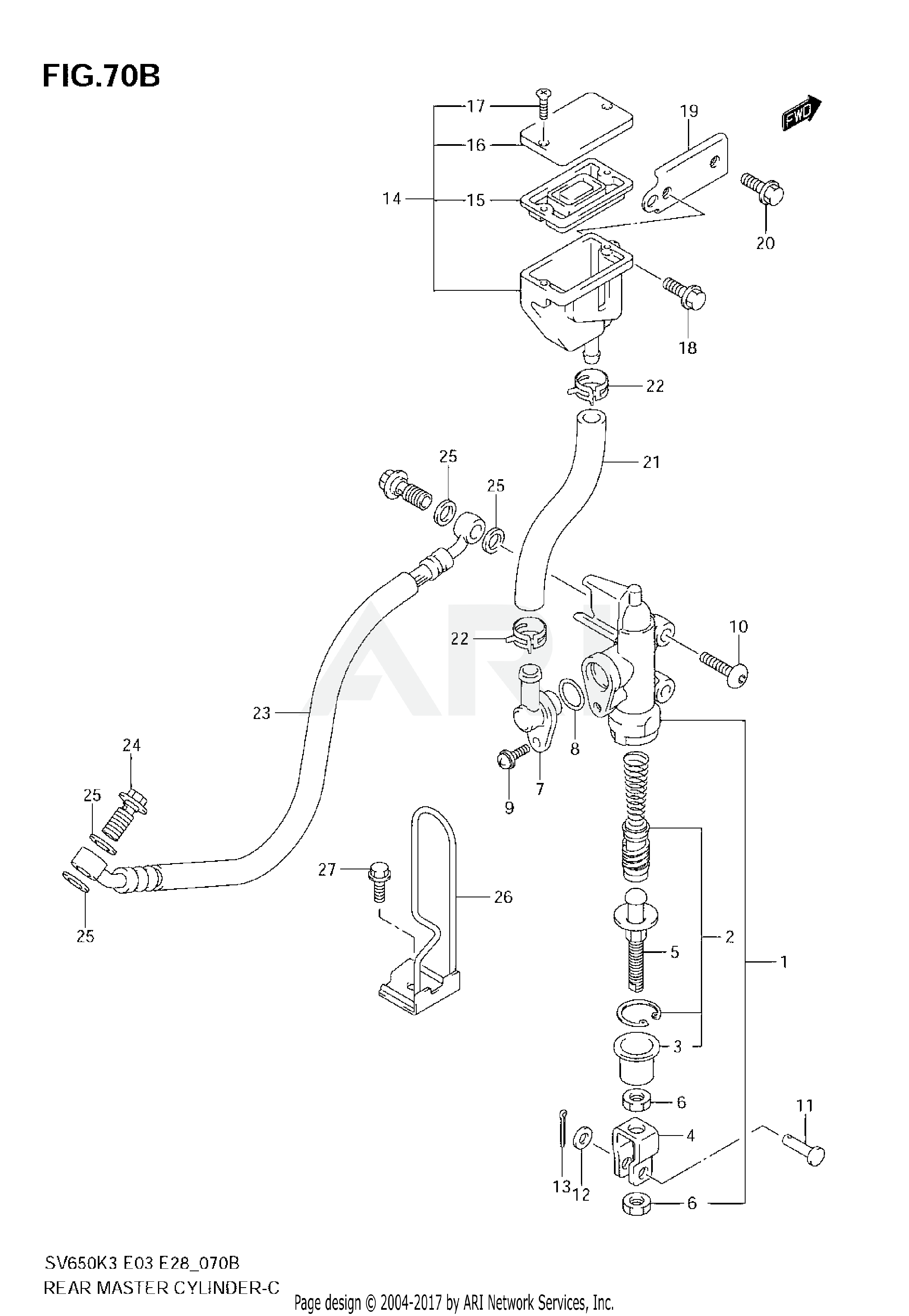 REAR MASTER CYLINDER (SV650K4/SK4/K5/SK5/K6/SK6/K7/SK7)