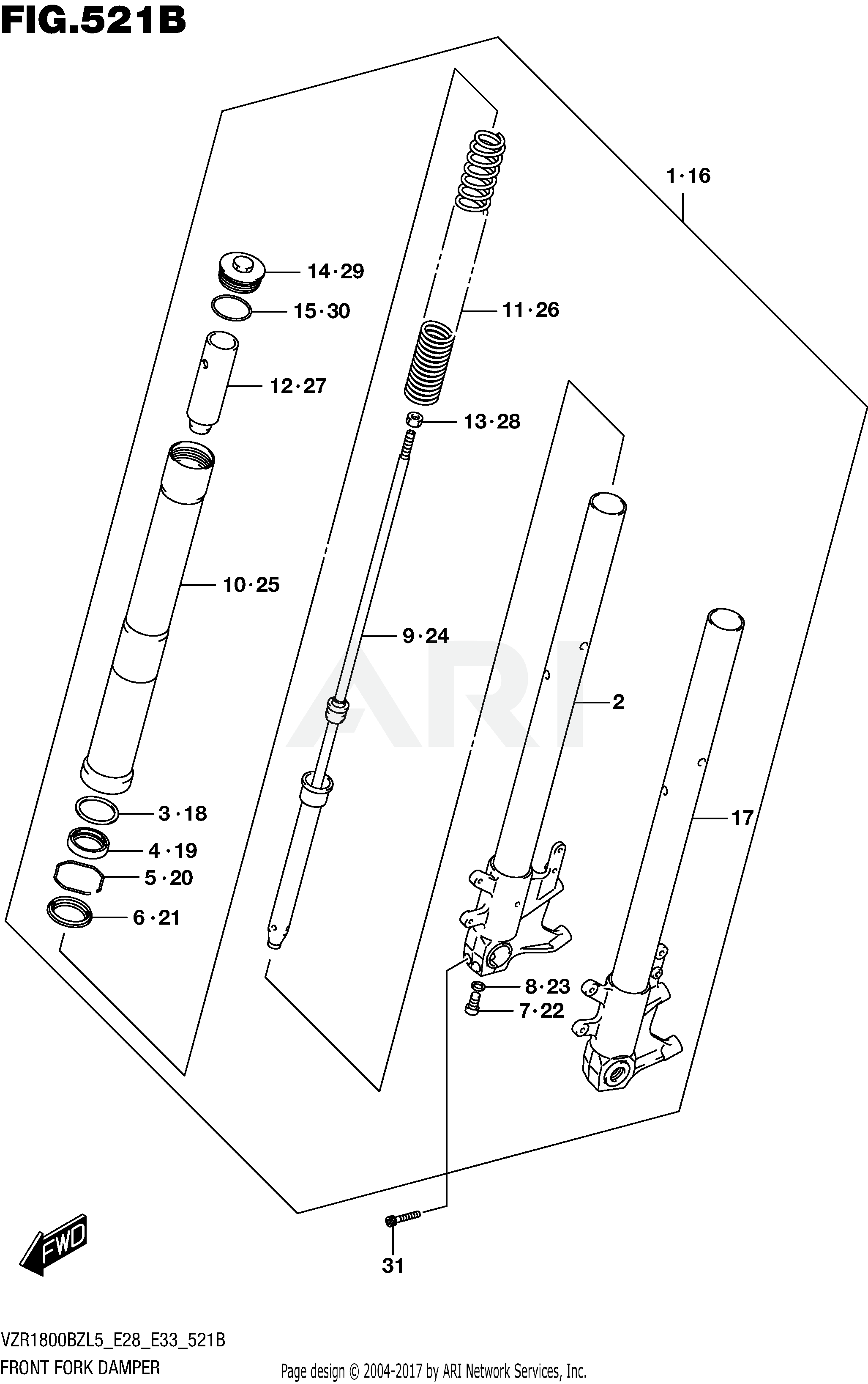 FRONT FORK DAMPER (VZR1800BZL5 E33)