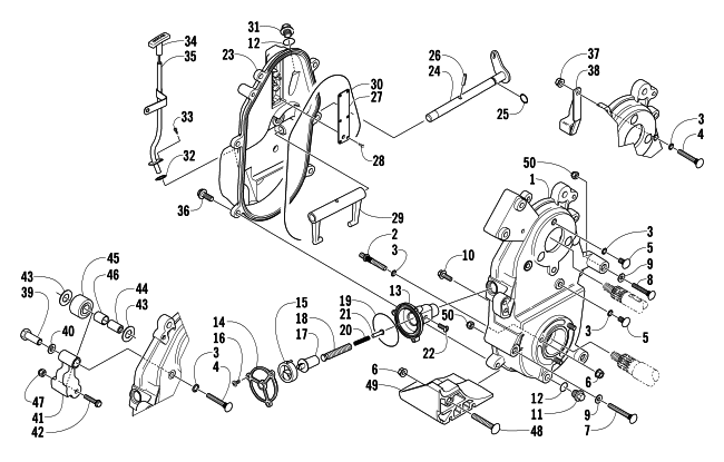 DROPCASE AND CHAIN TENSION ASSEMBLY