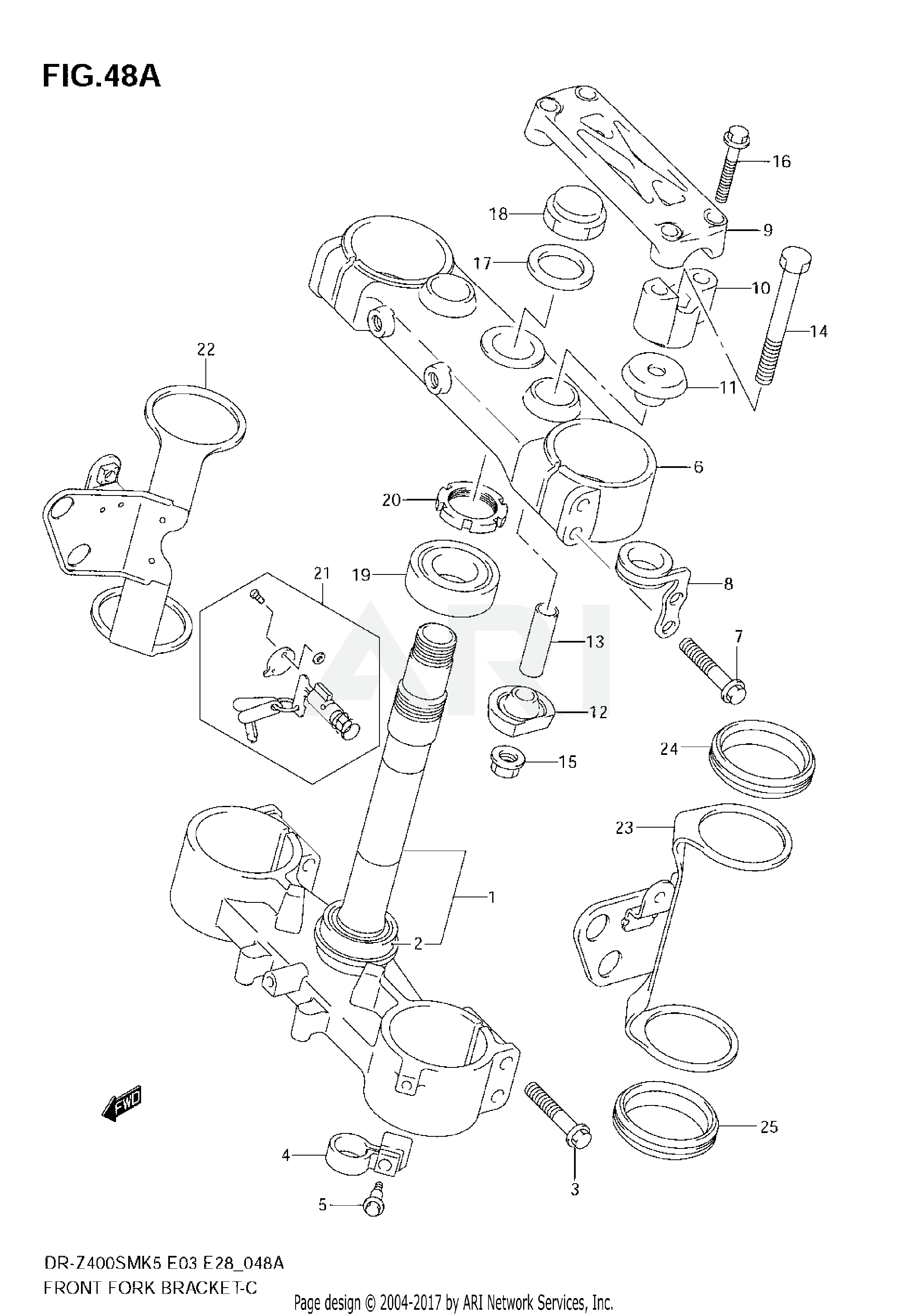 FRONT FORK BRACKET (MODEL K7/K8)