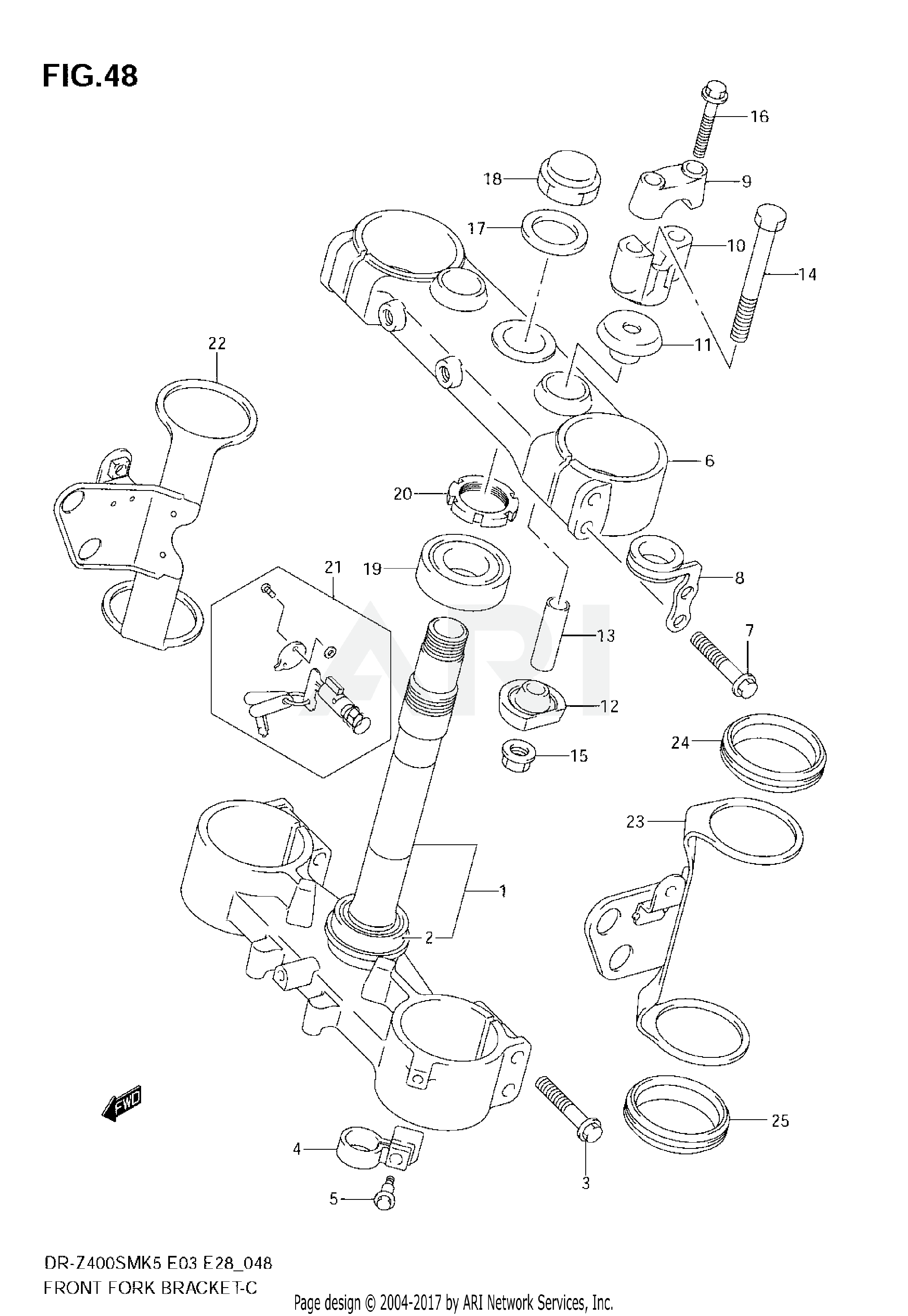 FRONT FORK BRACKET (MODEL K5/K6)