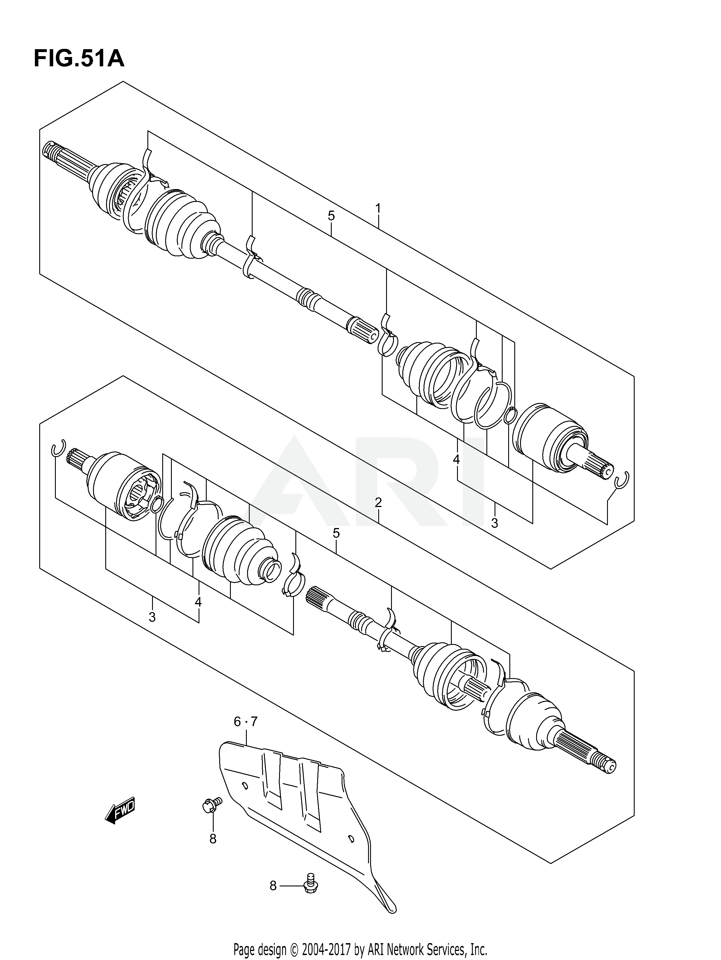 FRONT DRIVE SHAFT (MODEL K5/K6/K7)