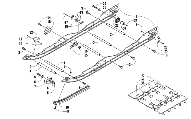 SLIDE RAIL AND TRACK ASSEMBLY