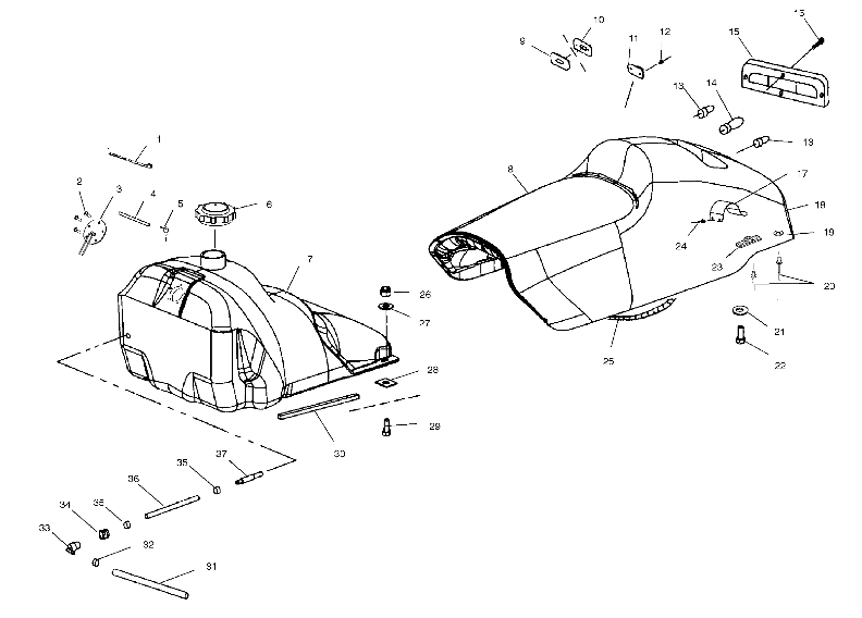 SEAT and GAS TANK - S02ND4BS (4970417041A004)