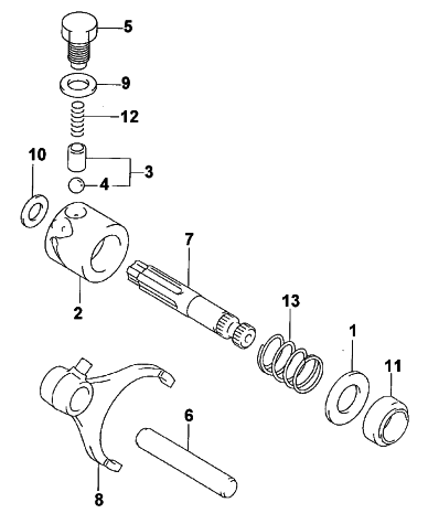 SECONDARY GEAR SHIFT ASSEMBLY (500 cc)