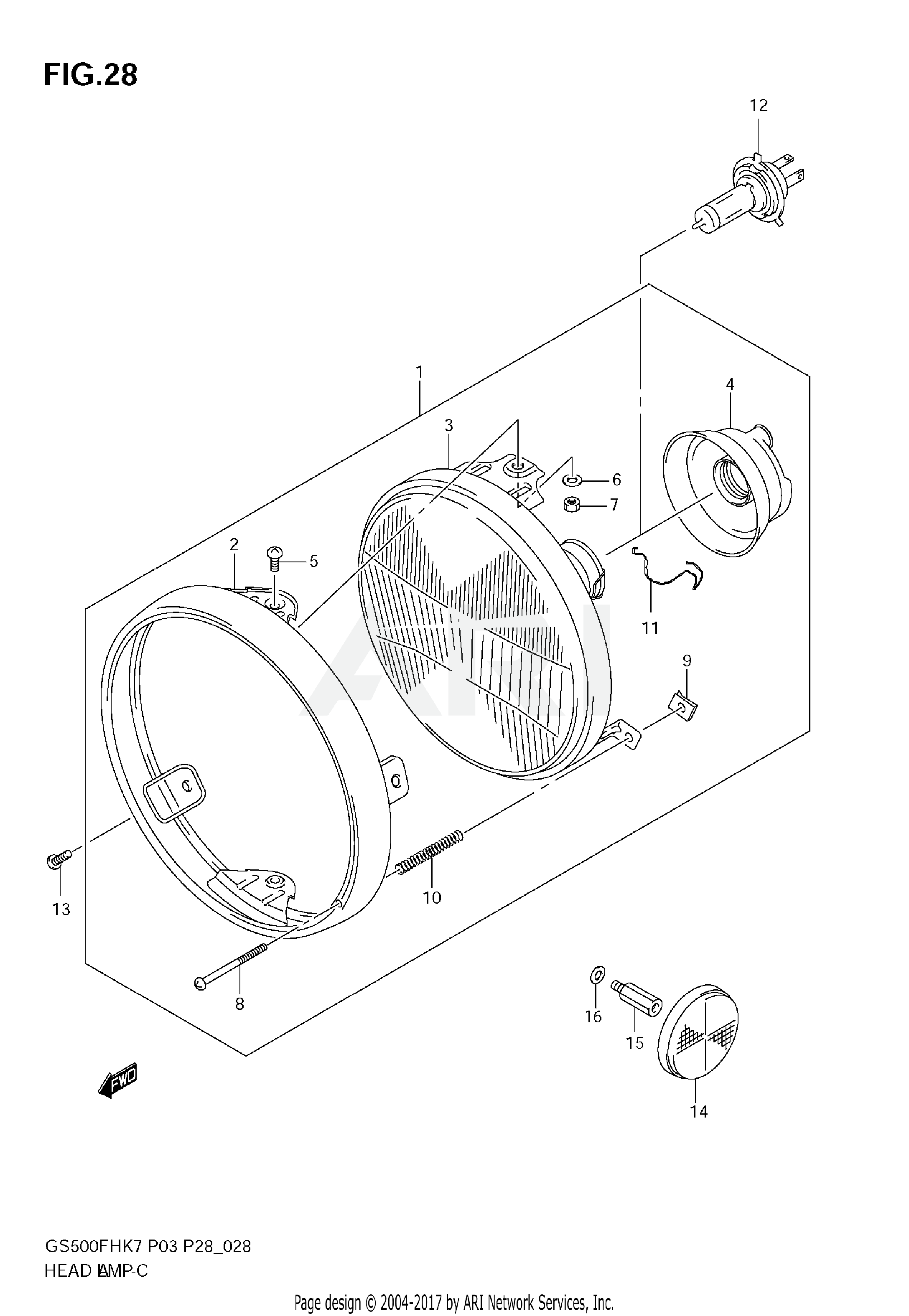 HEADLAMP (GS500H E28, E95)