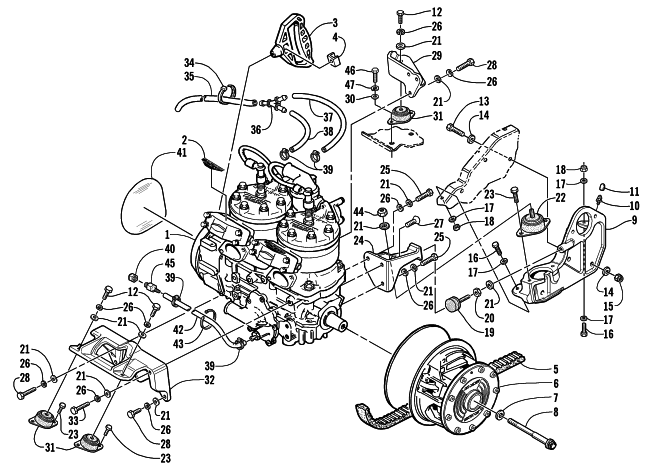 ENGINE AND RELATED PARTS