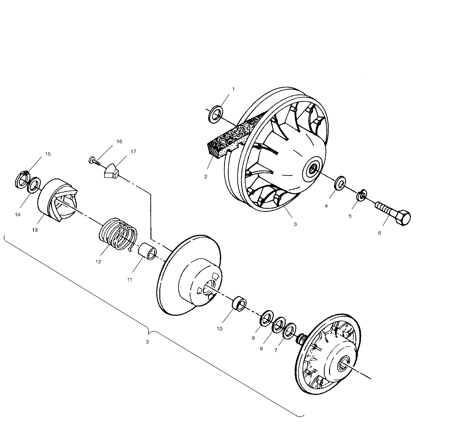 DRIVEN CLUTCH - A02CB32AA/AB/FC (4970107010B12)